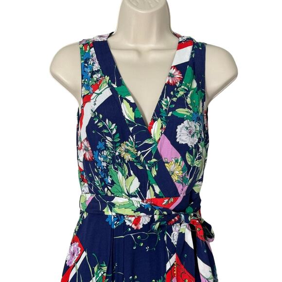 Anthropologie Maeve Spirited Midi Dress in Blue Motif Size 2P - Picture 10 of 13